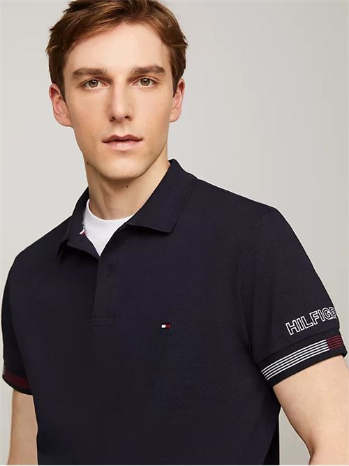 flag cuff slim polo TOMMY HILFIGER | MW0MW34780DW5